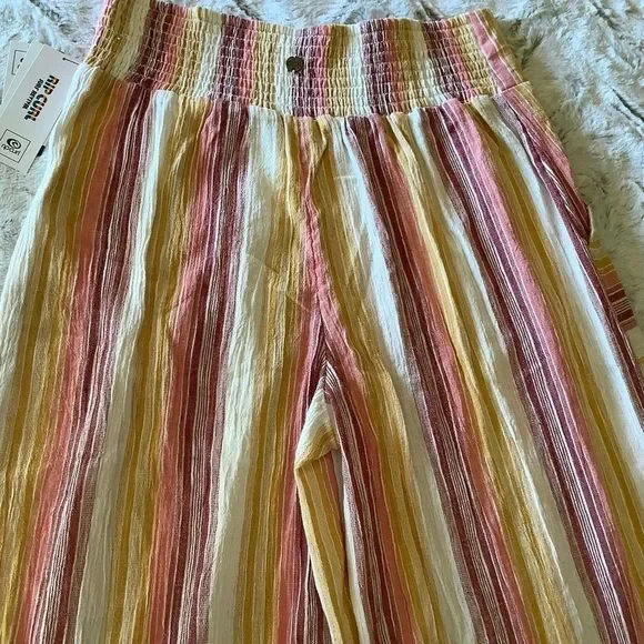 Nwt Rip Curl High Waist Wide Leg Striped Pants Size Large - Picture 12 of 16